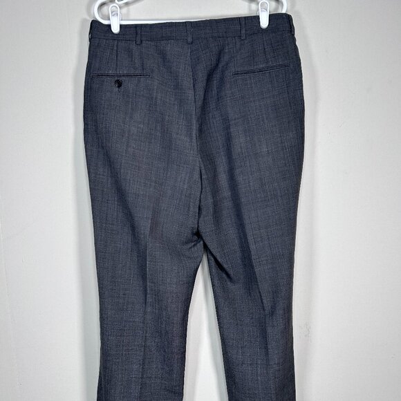 Haggar Pleated Wool Blend Dress Pants Men's 36 x 32 Gray Business Office - Picture 2 of 13